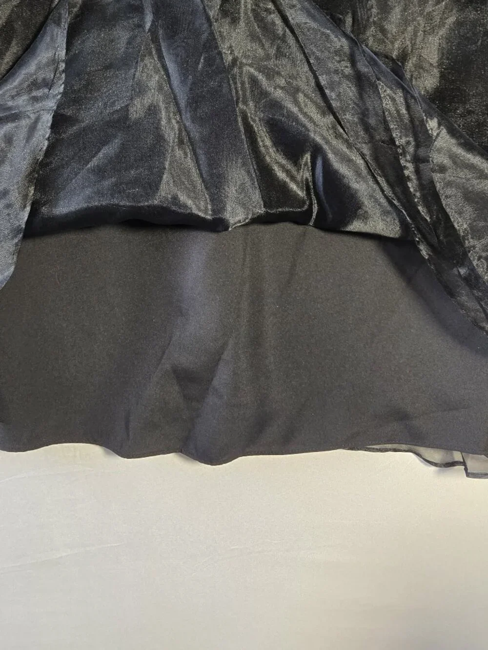 NWT David's Bridal Size 12 Black Strapless Organza Short Prom Dress Party F14335